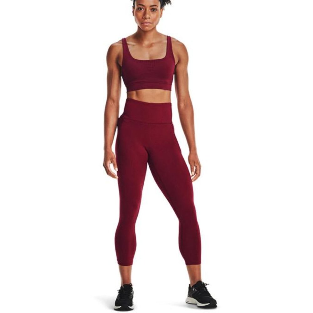 NEW Under Armour UA Meridian Crop Burgundy Leggings - Picture 2 of 5